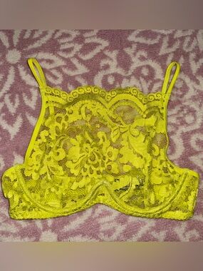 Yellow Lace Bralette - Women's Intimates, medium